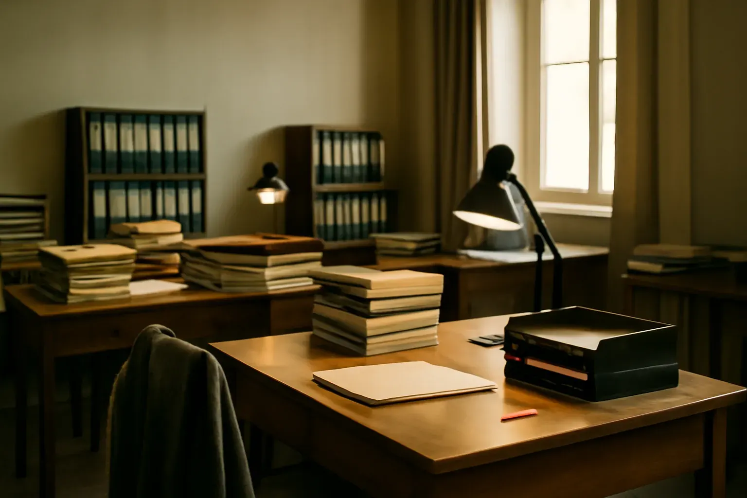 The easytotranslate office workspace in Frankfurt am Main, documentary style.