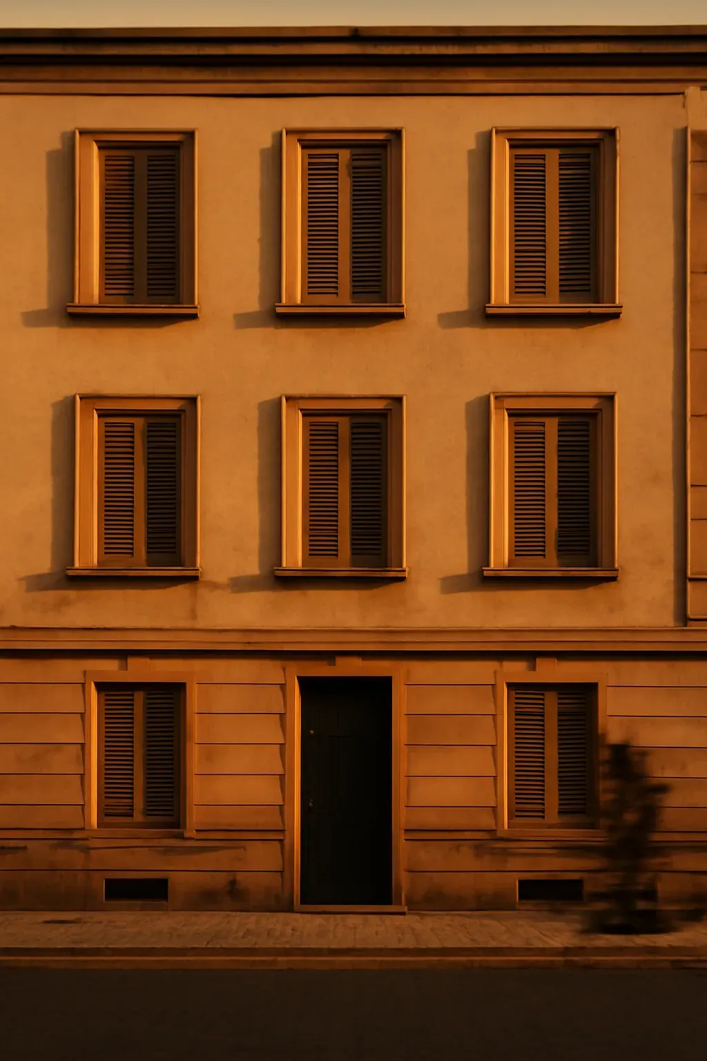 A Frankfurt am Main street scene near easytotranslate’s office, graded in warm, muted tones.